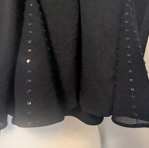 Basix II Little Black Cocktail Dress Embellished With Sequins V-neck Size 6